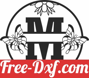 Split monogram M with butterfly