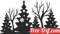 download christmas tree scene free ready for cut