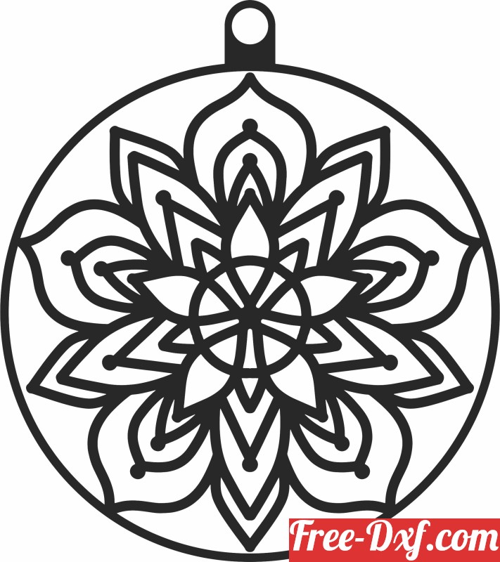 Black, shiny, Christmas ornament balls, dot mandala blank – Dot