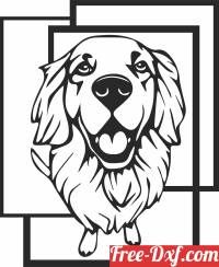 download Dog Golden Retriever wall decor free ready for cut