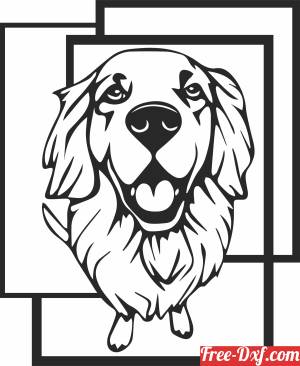 download Dog Golden Retriever wall decor free ready for cut