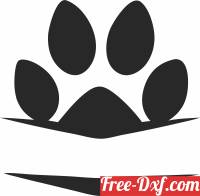 download Dog Paw monogram clipart free ready for cut