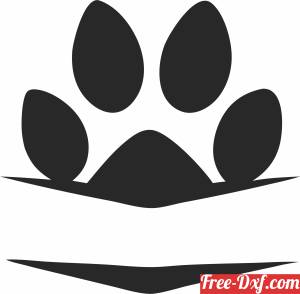 download Dog Paw monogram clipart free ready for cut