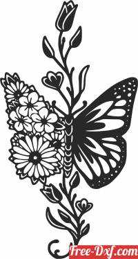 download Butterfly flower Mandala arts free ready for cut