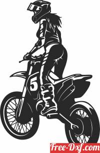 download Girl Women On Motorcycles motorcross free ready for cut