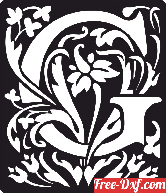 Download Personalized Monogram Initial Letter G Floral Artwork aV