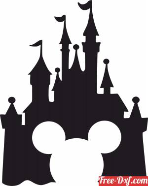 download Disney mickey Castle Silhouette free ready for cut