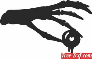download halloween Skeleton Hand free ready for cut