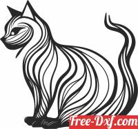 download cat tribal silhouette free ready for cut