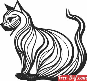 download cat tribal silhouette free ready for cut