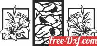 download flowers and birds on branches canva panels free ready for cut