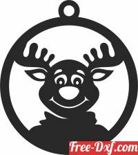 download reindeer christmas ornament free ready for cut