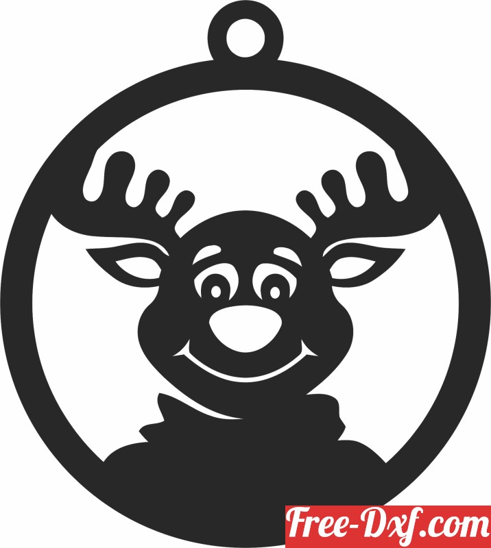 Download Reindeer Christmas Ornament Ab0Nm High Quality Free Dxf