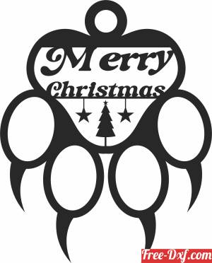 download merry christmas dog paw free ready for cut