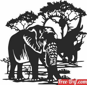 download elephants forest scene free ready for cut