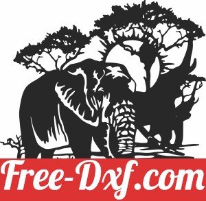 elephants forest scene