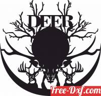 download deer vinyl clock free ready for cut