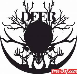 download deer vinyl clock free ready for cut