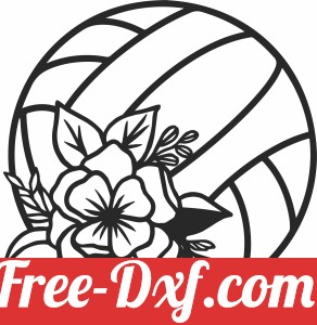 floral Volleyball clipart