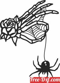 download skeleton hand spider silhouette free ready for cut