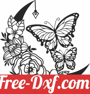 Butterfly flower moon decor