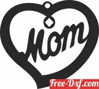 download heart mom ornament free ready for cut