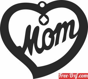 download heart mom ornament free ready for cut