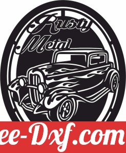 hot rods classic car silhouette retro signs vectors