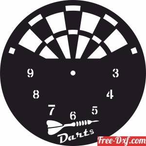 download darts wall clock design free ready for cut