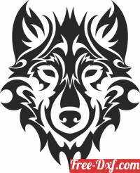download tribal wolf face free ready for cut