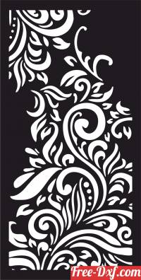 download decorative panel door wall screen floral pattern free ready for cut