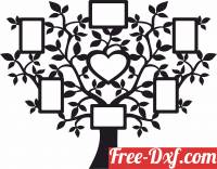 download Pictures Frame Holder memories tree for family member free ready for cut