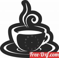 download coffe cup Wall Clock free ready for cut