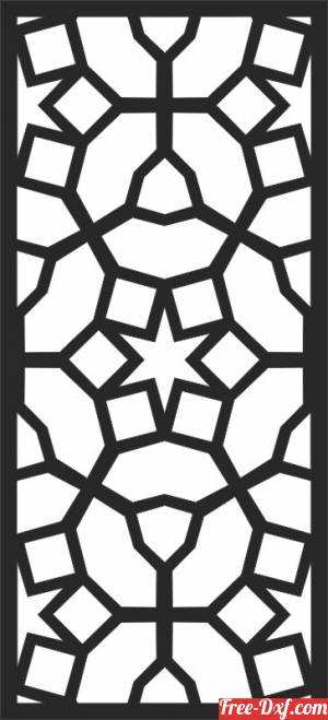 download geometric panel pattern wall screen free ready for cut