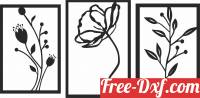 download flowers Wall floral Art free ready for cut
