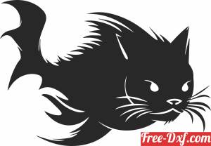 download Fish Cat Animal Silhouette free ready for cut