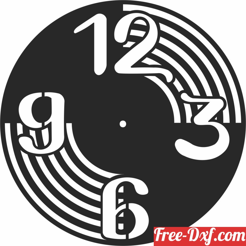Download wall vinyl clock decor dxf bi0nv High quality free