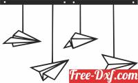 download Paper Plane decor free ready for cut