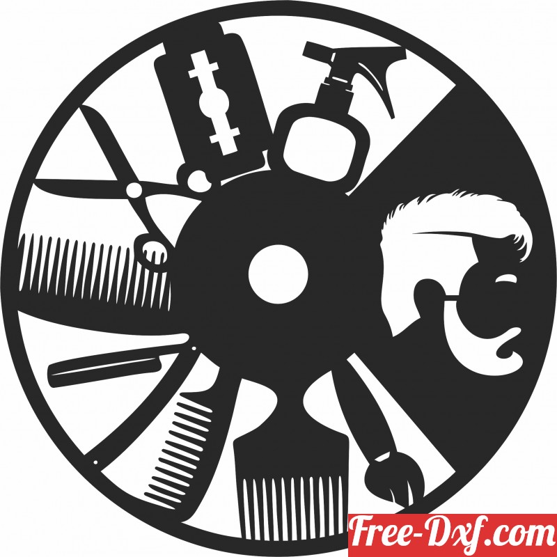 Barber shop E0010825 file cdr and dxf free vector download for