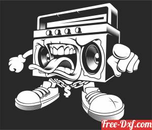 download character graffiti boombox clipart free ready for cut