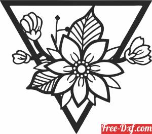 download triangle with flowers free ready for cut