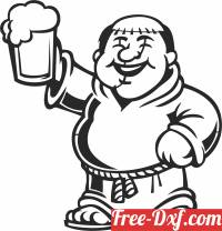 download Beer Monk cartoon clipart free ready for cut