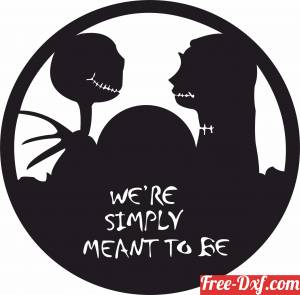 download We're Simply Meant To Be clock Nightmare Before Christmas free ready for cut