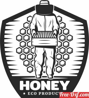 download honey bee logo sign free ready for cut