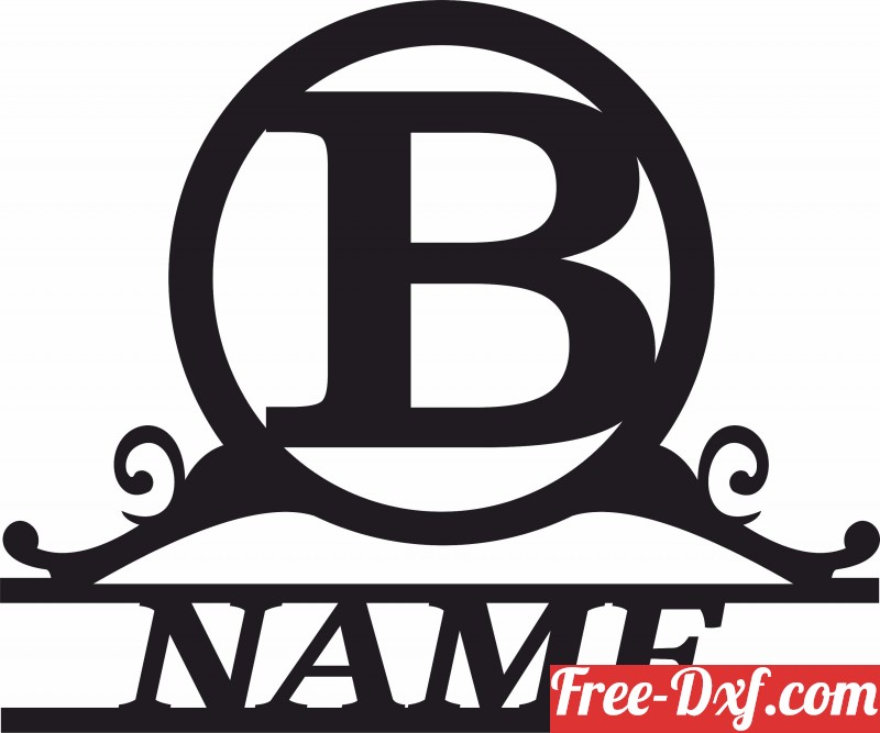 Download B Letter Name Monogram CPoCN High Quality Free Dxf Files