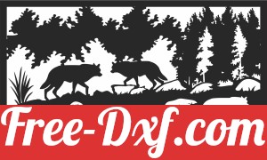wolves scene forest art