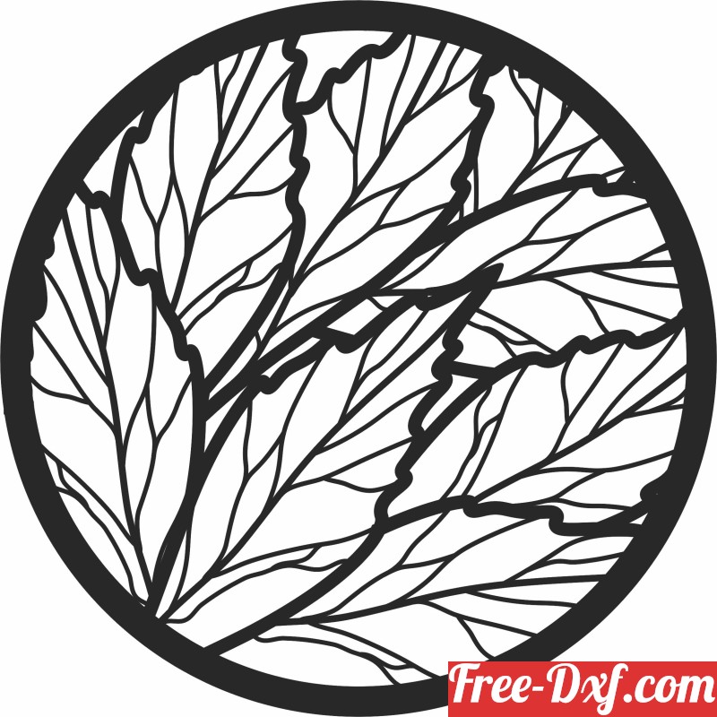 Download leaves wall decor dxf cWcj1 High quality free