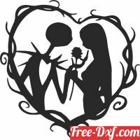 download Jack Skellington and  Saly Nightmare Before Christmas free ready for cut