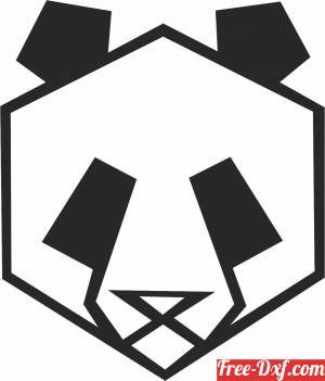 download Geometric Polygon panda free ready for cut
