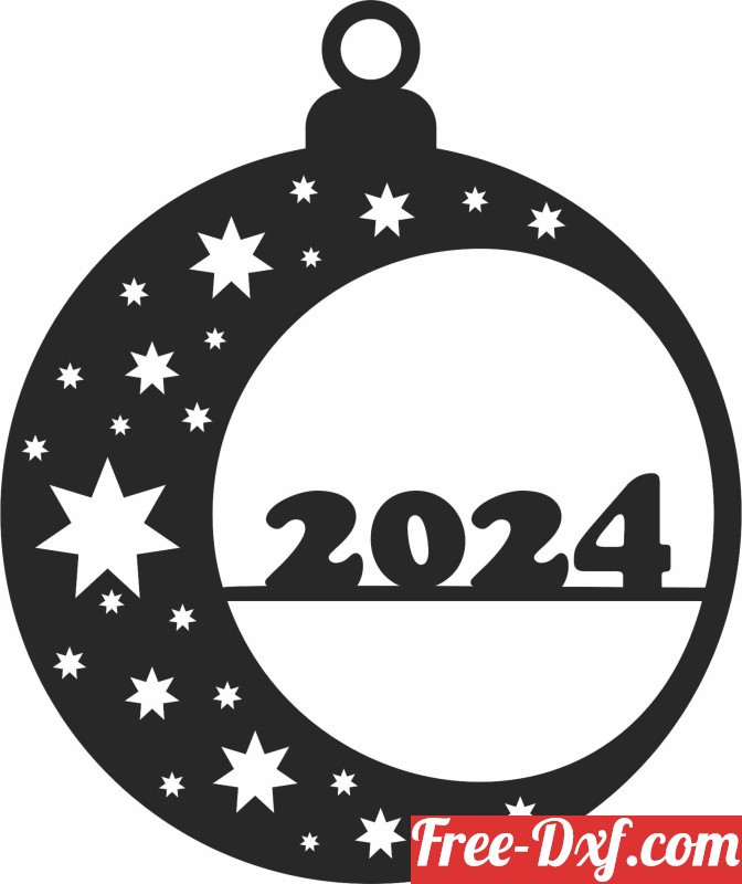 Download christmas ornament 2024 calrL High quality free Dxf file